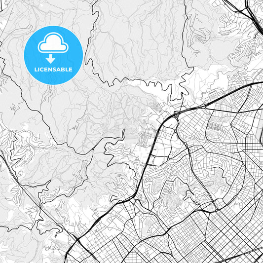 Vector PDF map of Horta-Guinardó, Spain