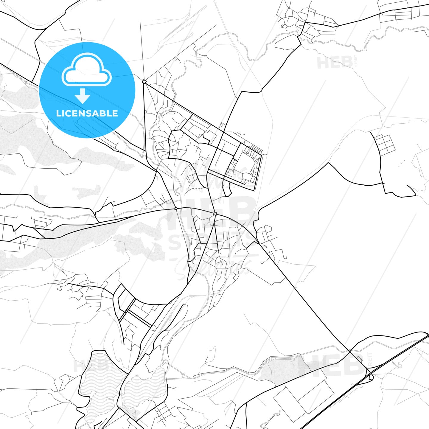 Vector PDF map of Hrazdan, Armenia