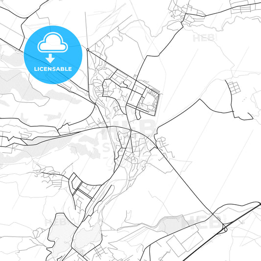 Vector PDF map of Hrazdan, Armenia