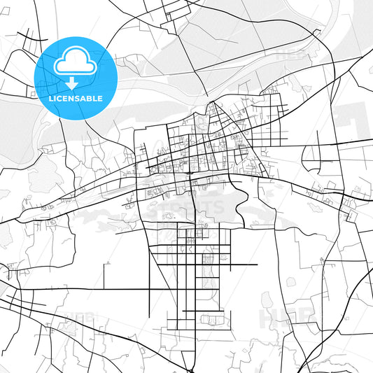 Vector PDF map of Huainan, China