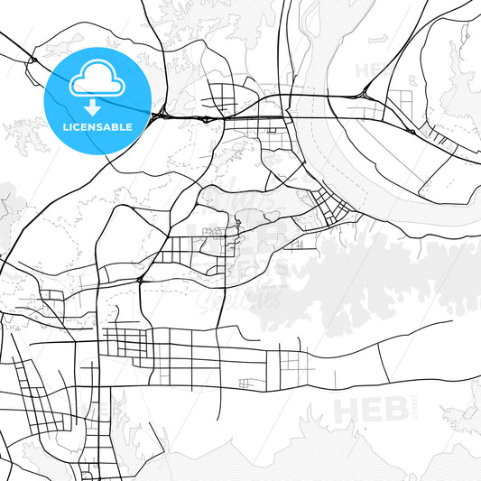 Vector PDF map of Huangshi, China