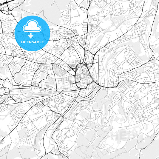 Vector PDF map of Huddersfield, England