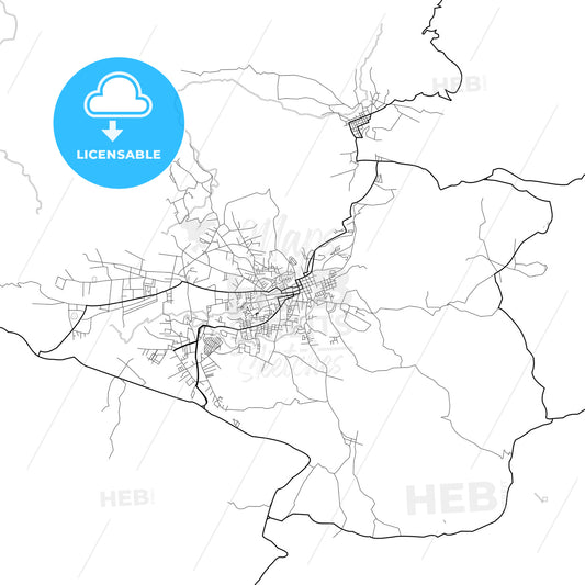 Vector PDF map of Huehuetenango, Guatemala