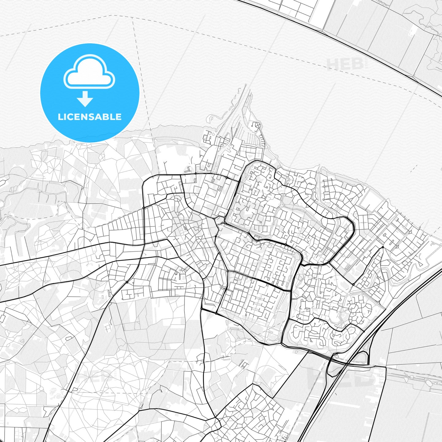 Vector PDF map of Huizen, Netherlands