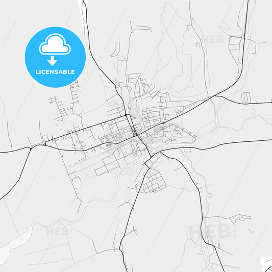 Vector PDF map of Humenné, Slovakia