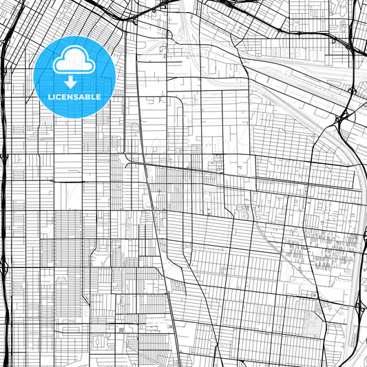Vector PDF map of Huntington Park, California, United States