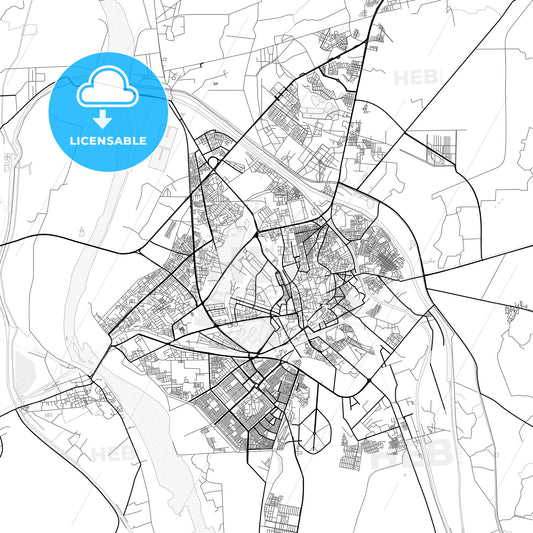 Vector PDF map of Hyderabad, Pakistan