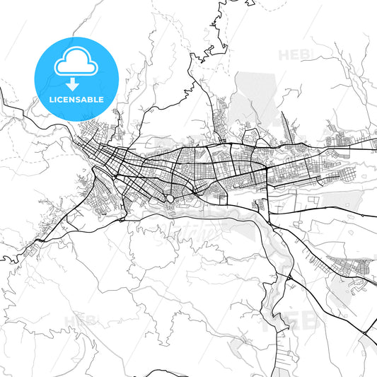 Vector PDF map of Ibague, Colombia