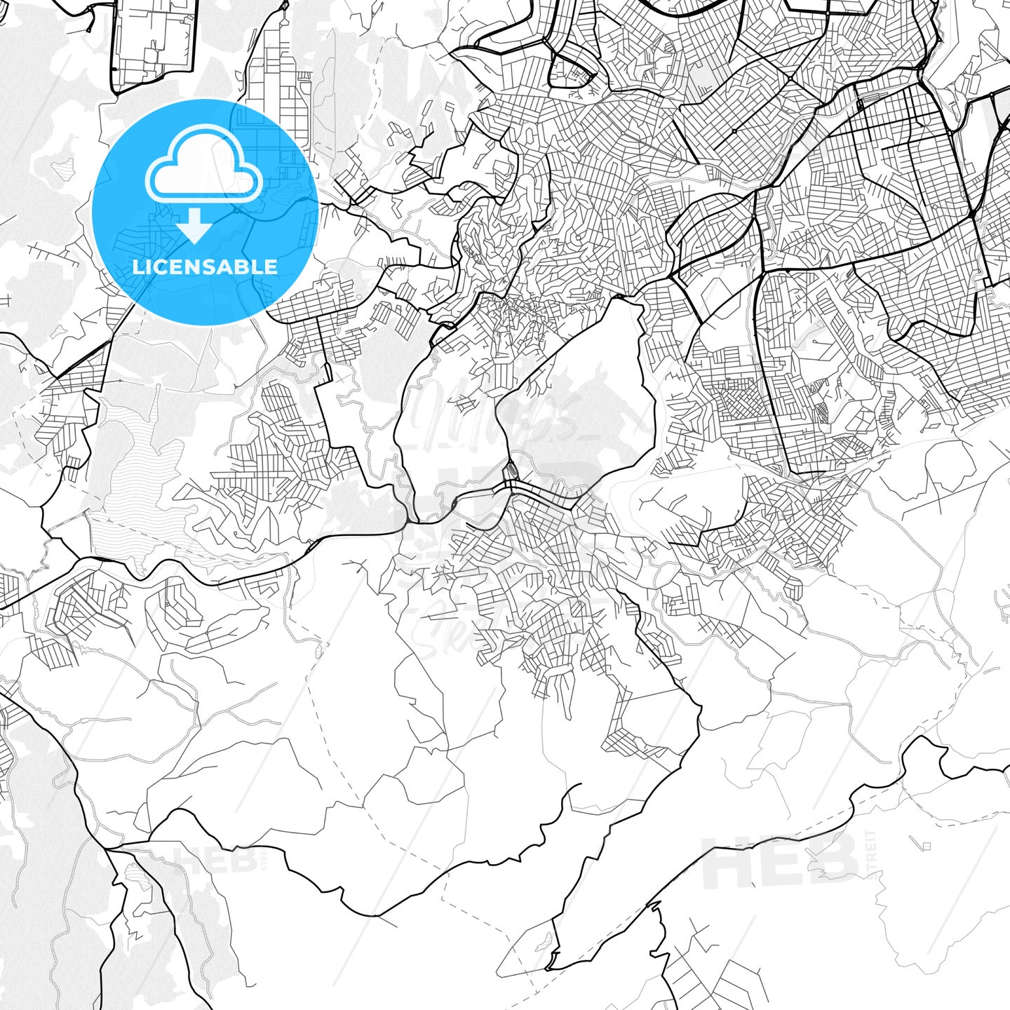 Vector PDF map of Ibirite, Brazil