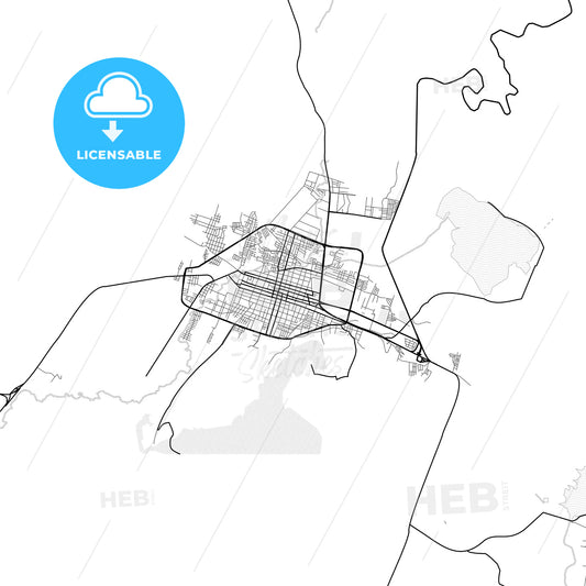 Vector PDF map of Iguala, Mexico