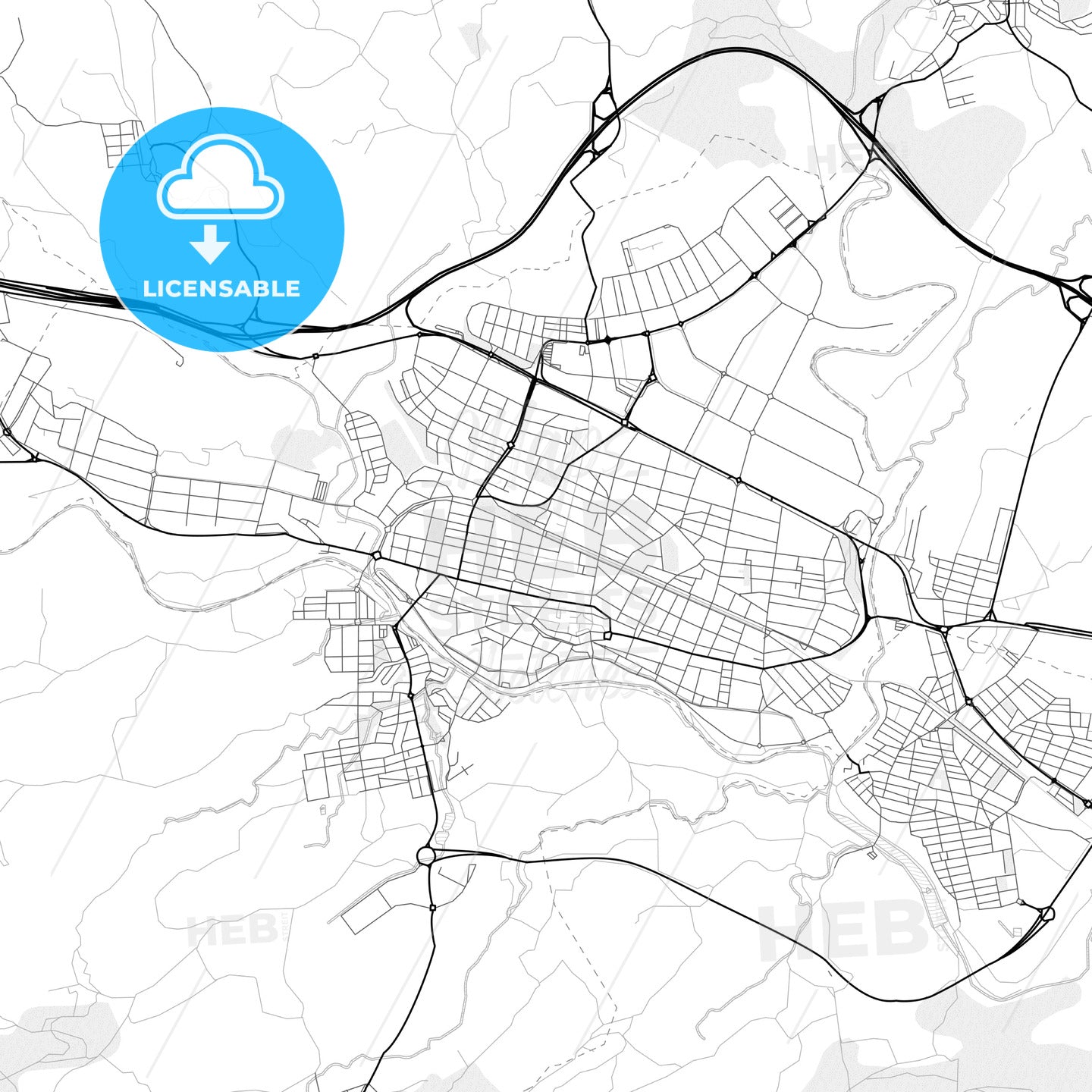 Vector PDF map of Igualada, Spain