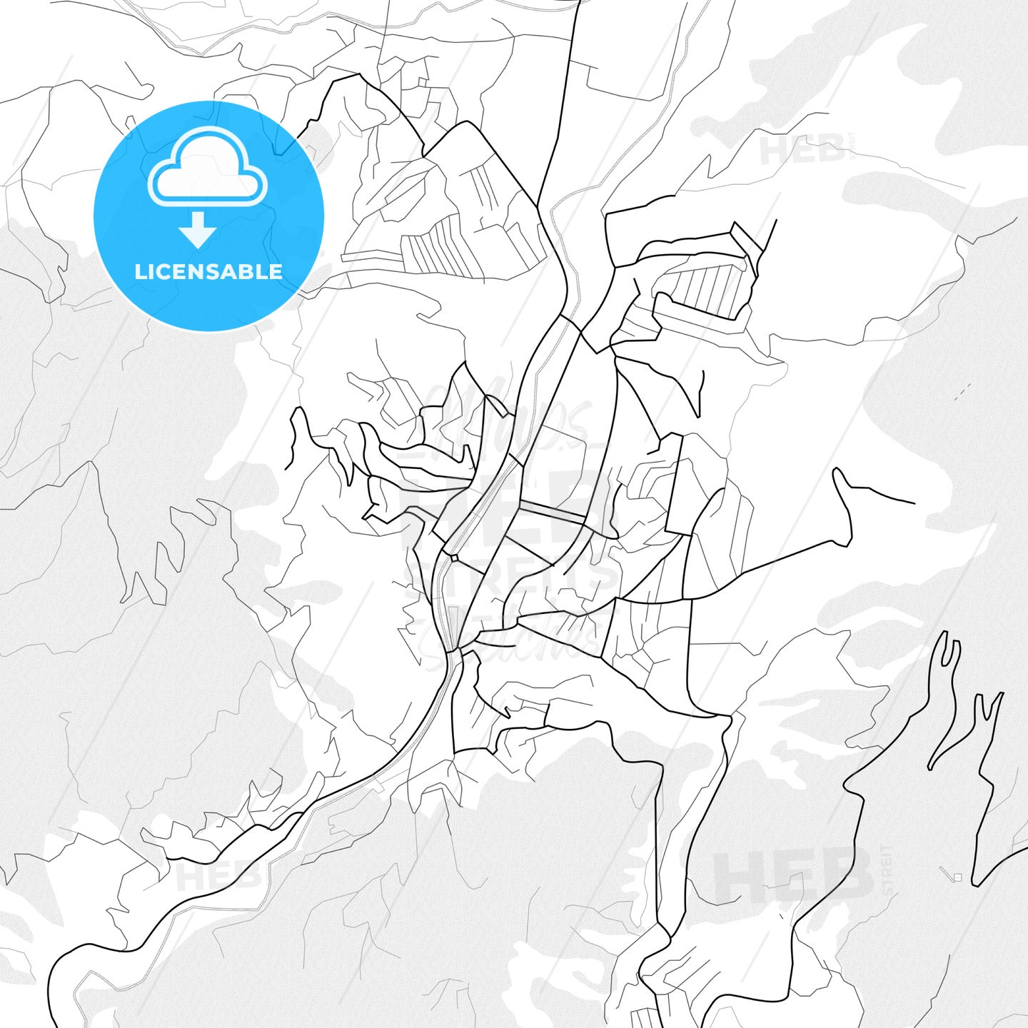 Vector PDF map of Ijevan, Armenia