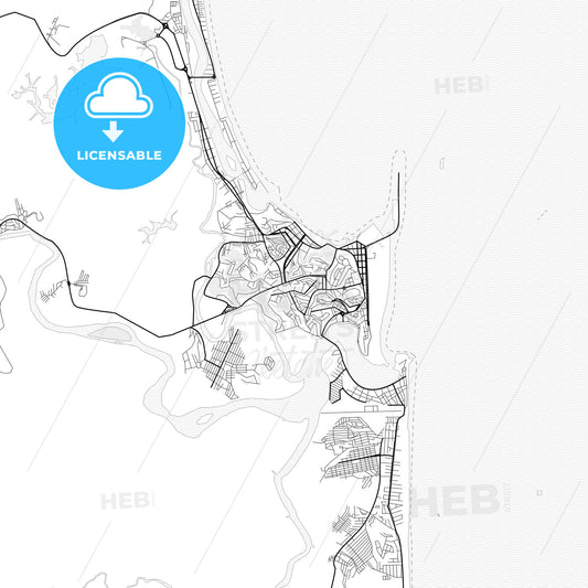 Vector PDF map of Ilheus, Brazil