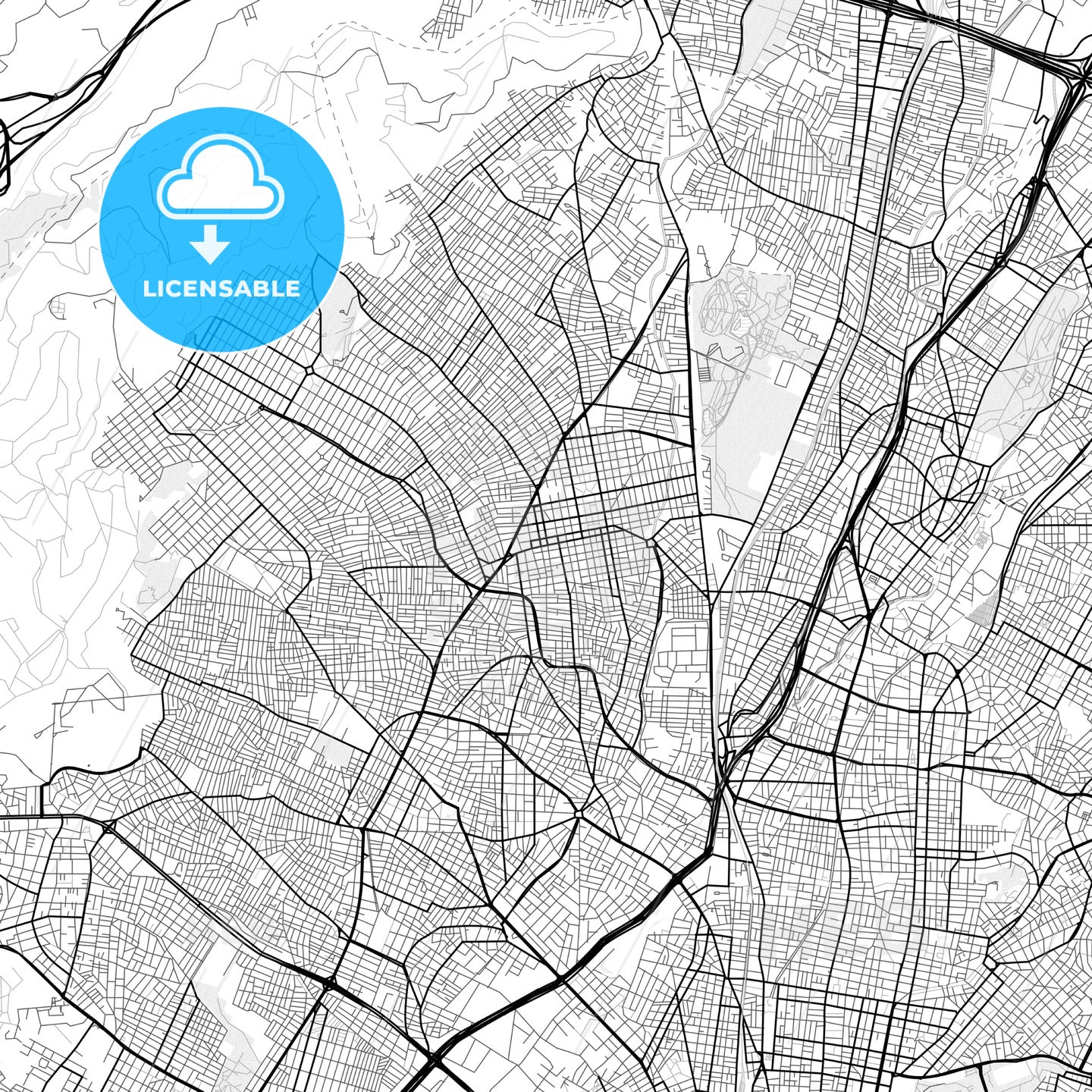 Vector PDF map of Ilio, Greece