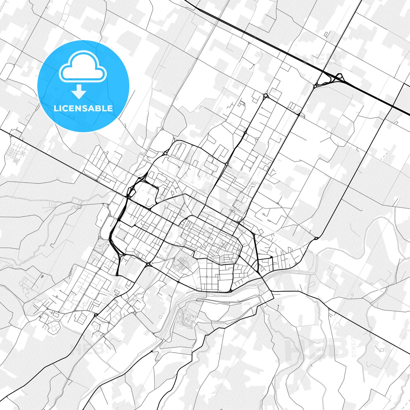 Vector PDF map of Imola, Italy