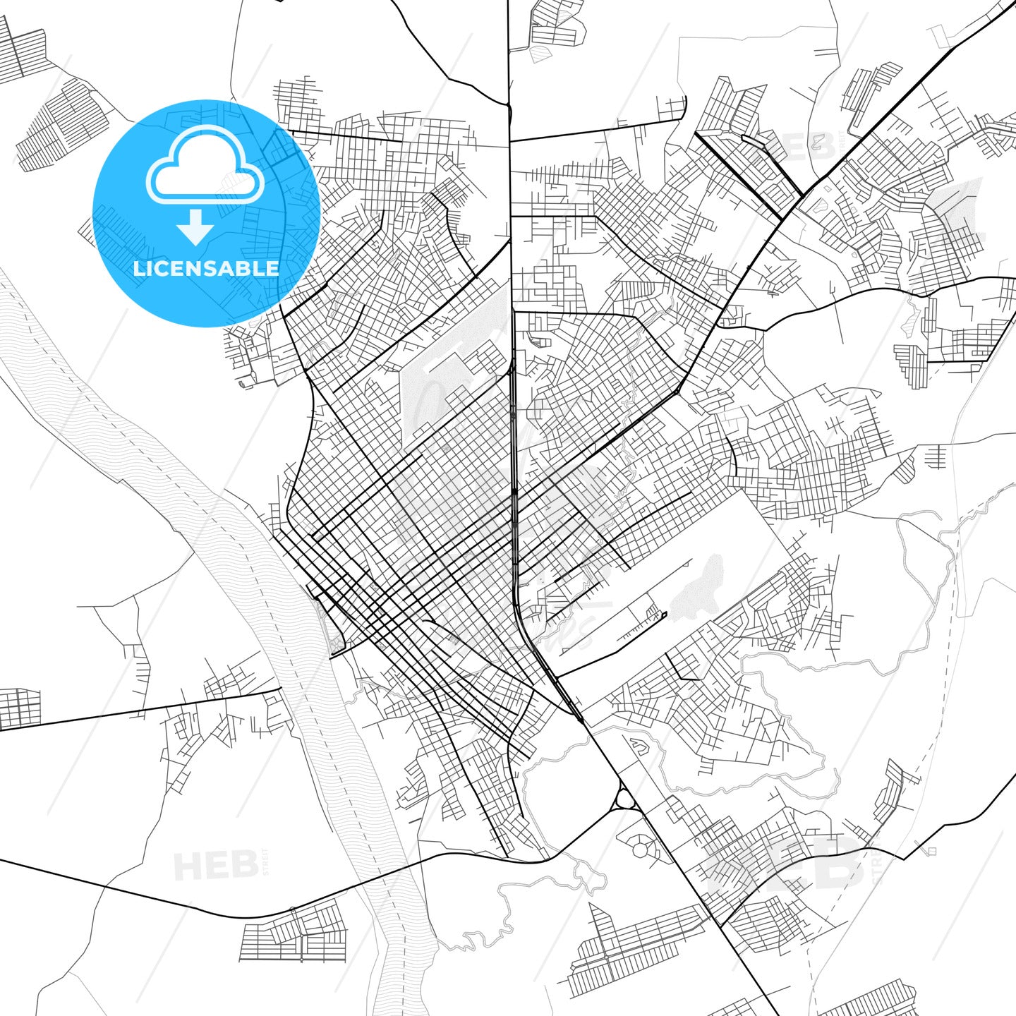 Vector PDF map of Imperatriz, Brazil