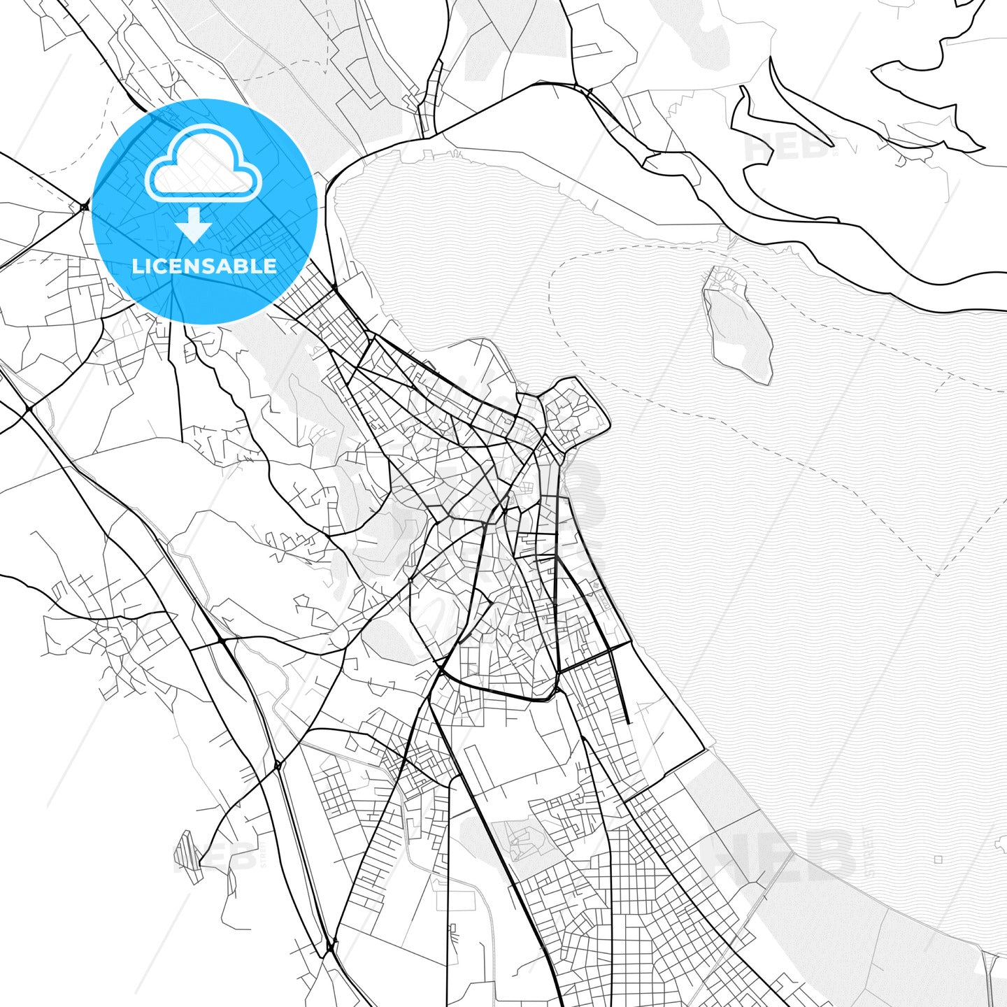 Vector PDF map of Ioannina, Greece