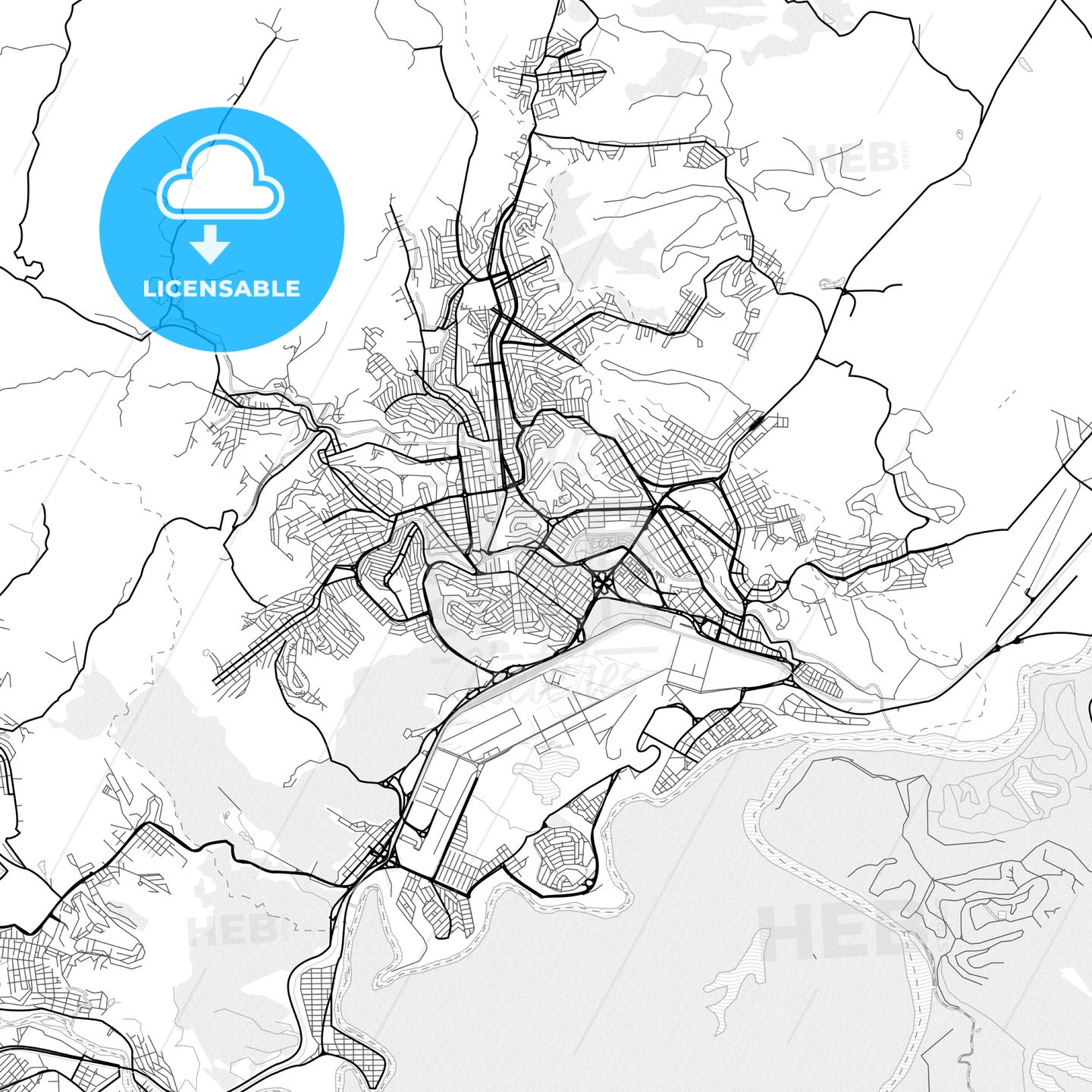 Vector PDF map of Ipatinga, Brazil