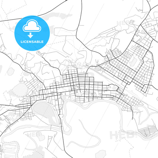 Vector PDF map of Ishim, Russia