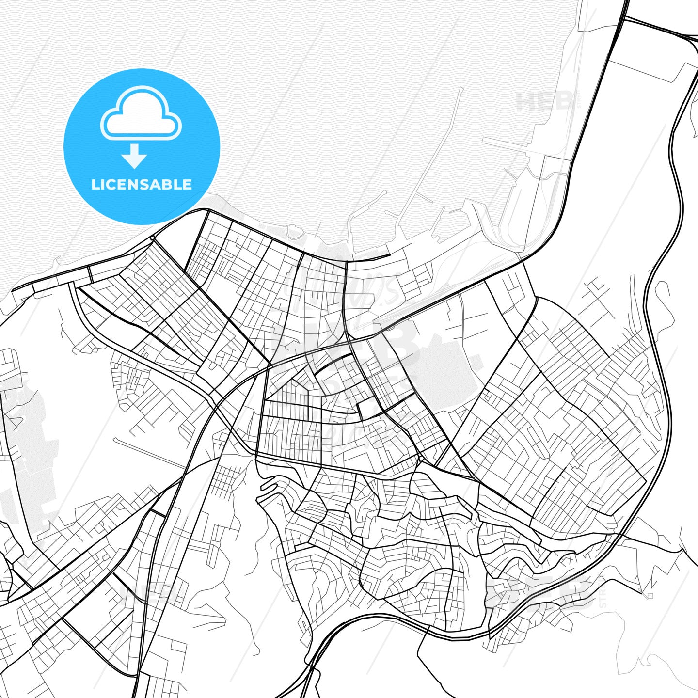 Vector PDF map of İskenderun, Turkey