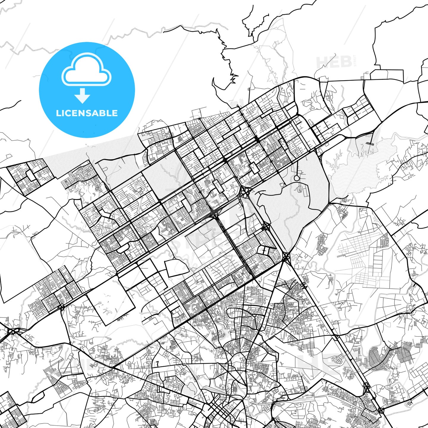 Vector PDF map of Islamabad, Pakistan