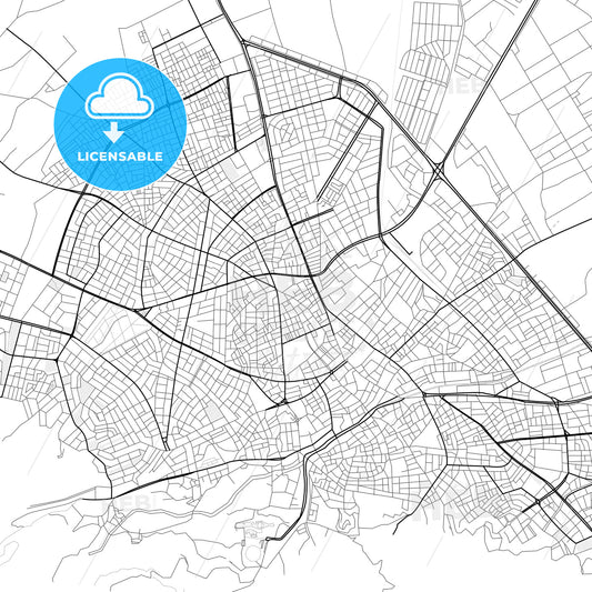 Vector PDF map of Isparta, Turkey