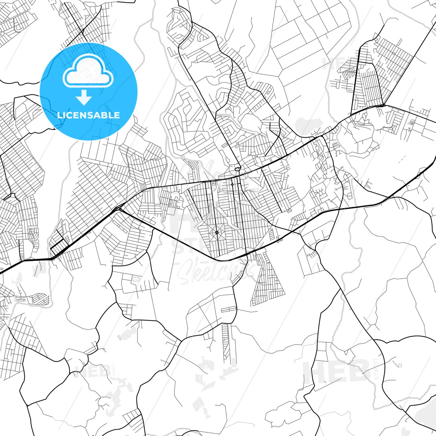 Vector PDF map of Itaborai, Brazil