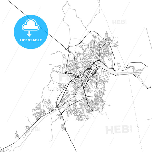 Vector PDF map of Itabuna, Brazil