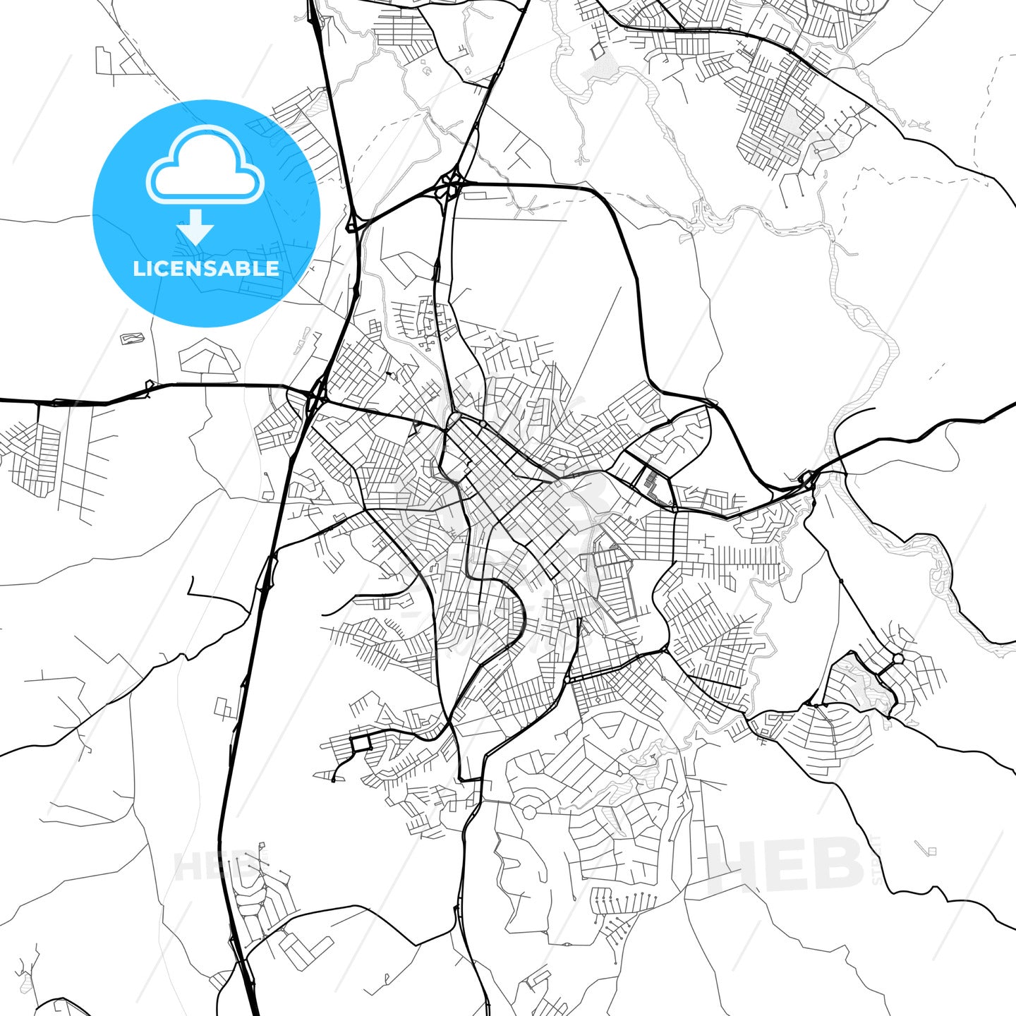 Vector PDF map of Itu, Brazil