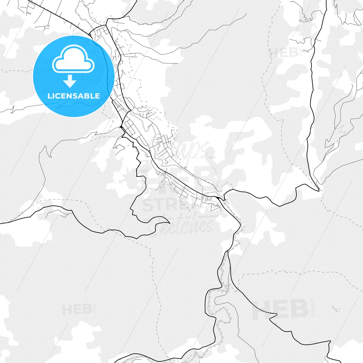 Vector PDF map of Ivanjica, Serbia