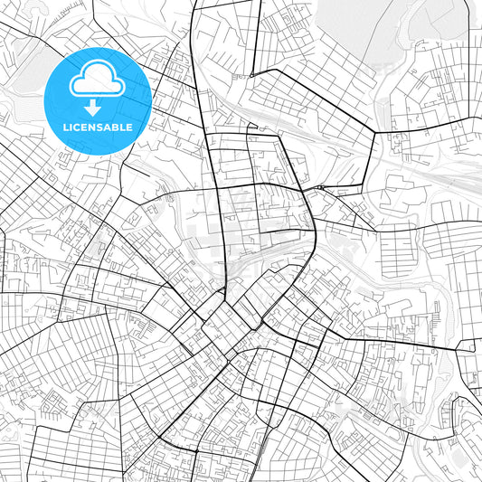 Vector PDF map of Ivanovo, Russia