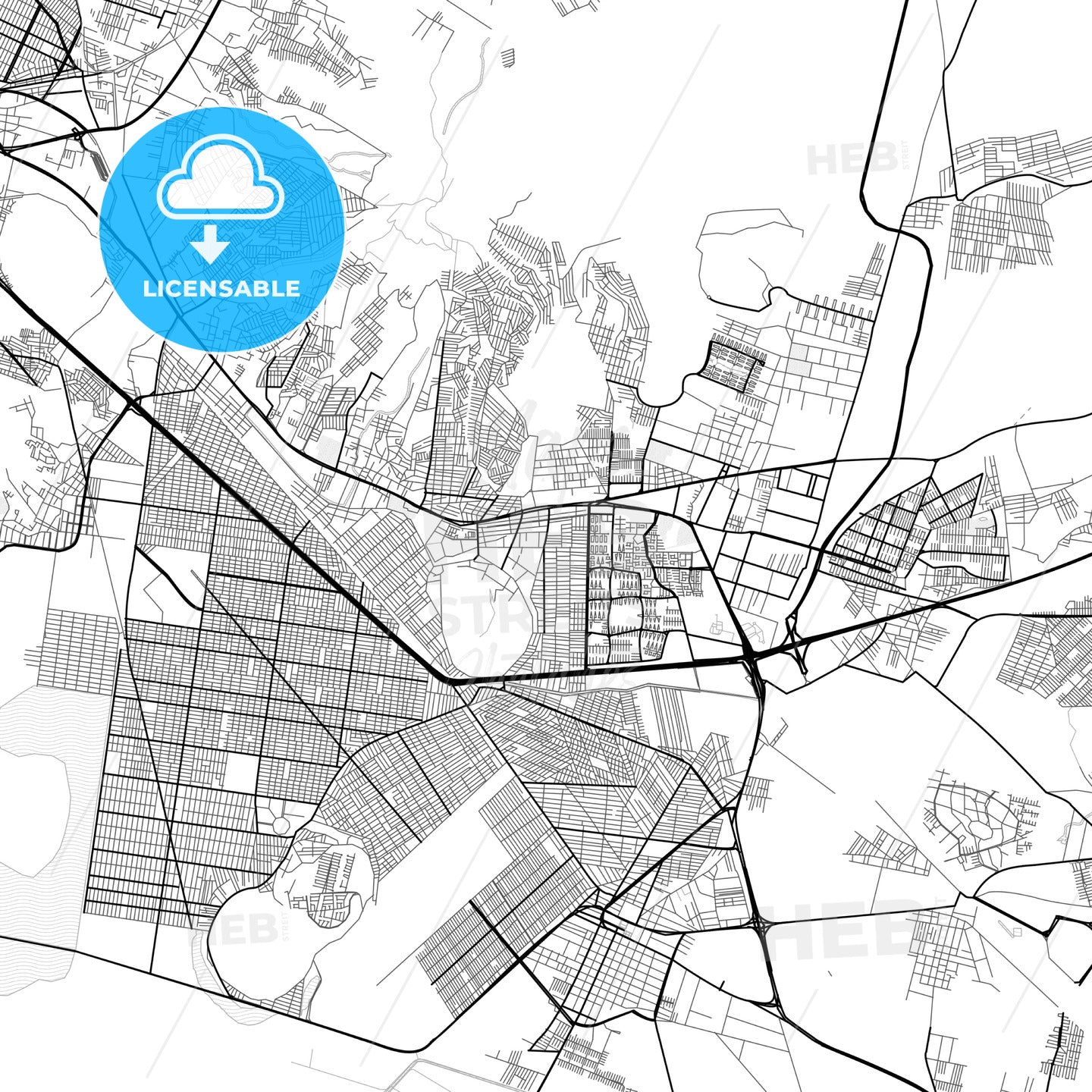 Vector PDF map of Ixtapaluca, Mexico