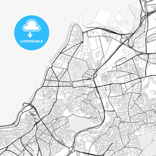 Vector PDF map of İzmir, Turkey
