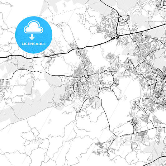 Vector PDF map of Jaboatao, Brazil