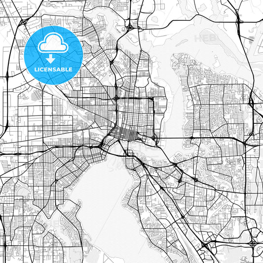 Vector PDF map of Jacksonville, Florida, United States