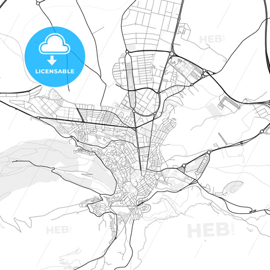 Vector PDF map of Jaén, Spain