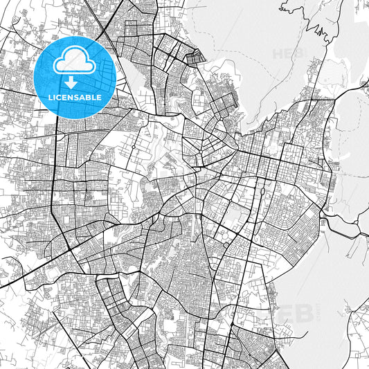 Vector PDF map of Jaipur, India