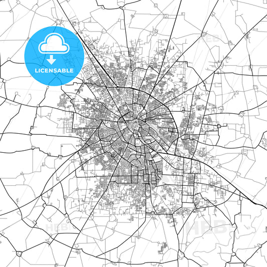 Vector PDF map of Jalandhar, India