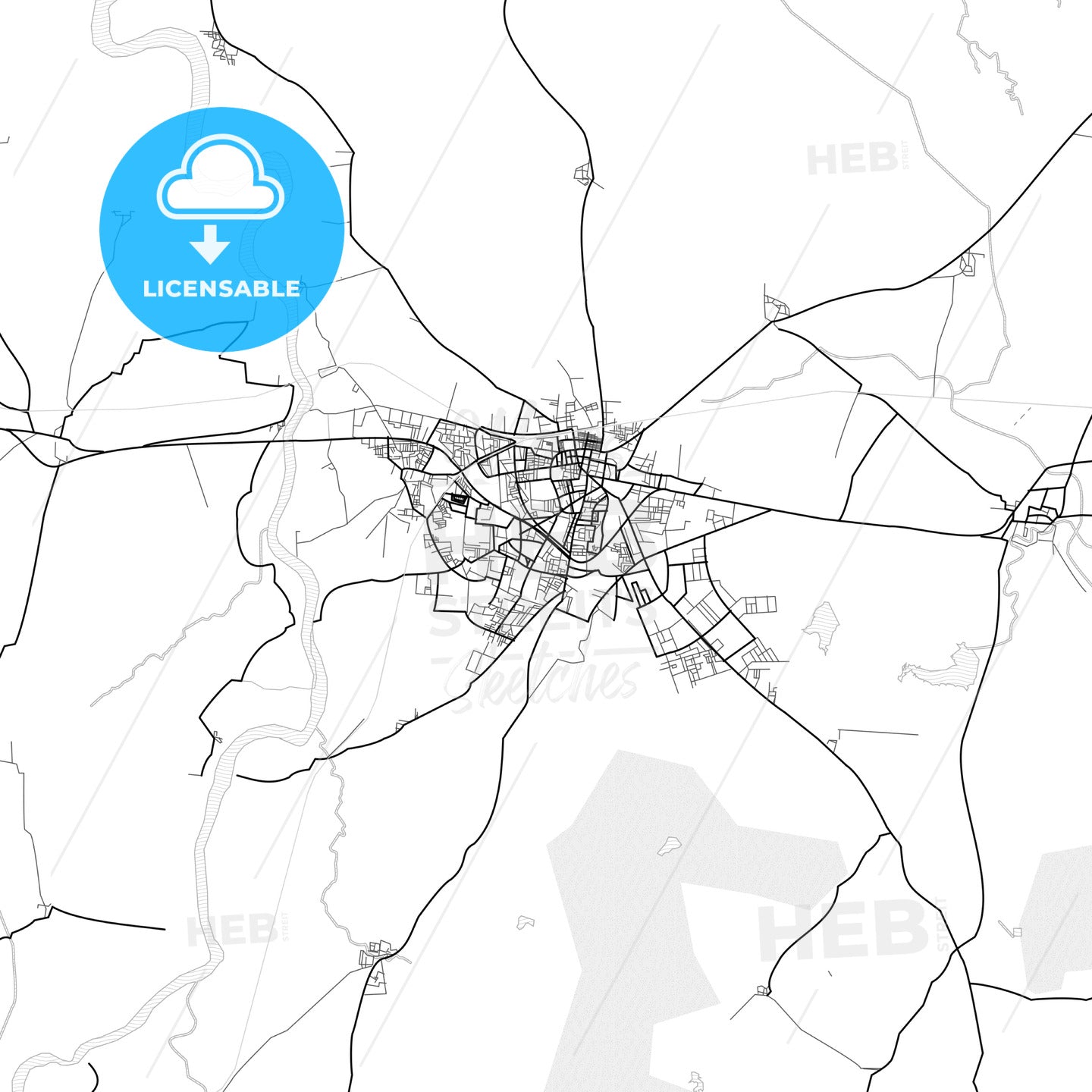 Vector PDF map of Jalgaon, India