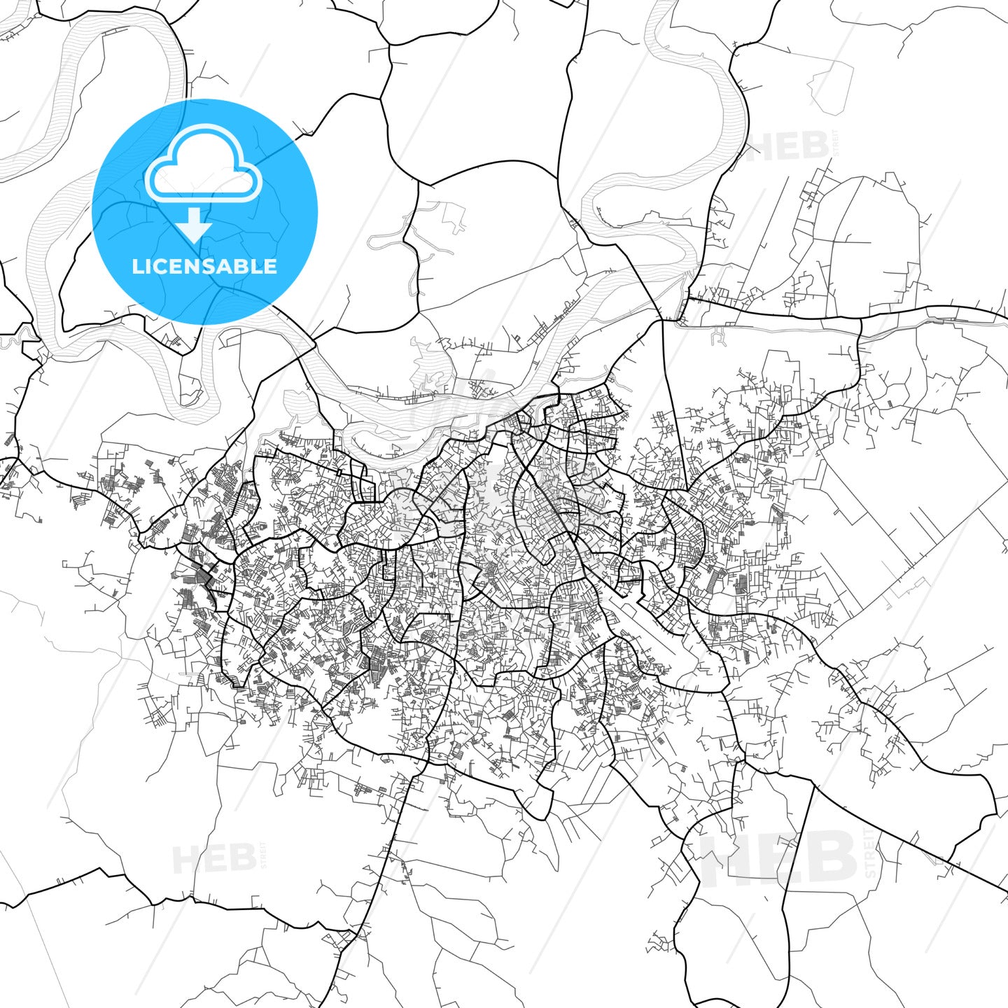 Vector PDF map of Jambi, Indonesia