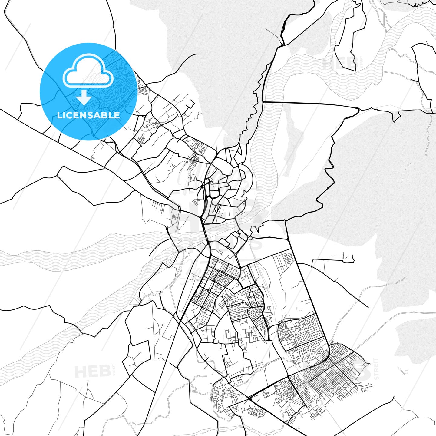 Vector PDF map of Jammu, India