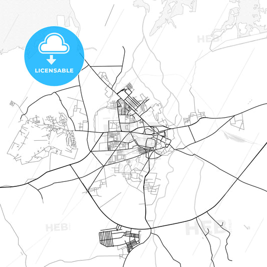 Vector PDF map of Jamnagar, India