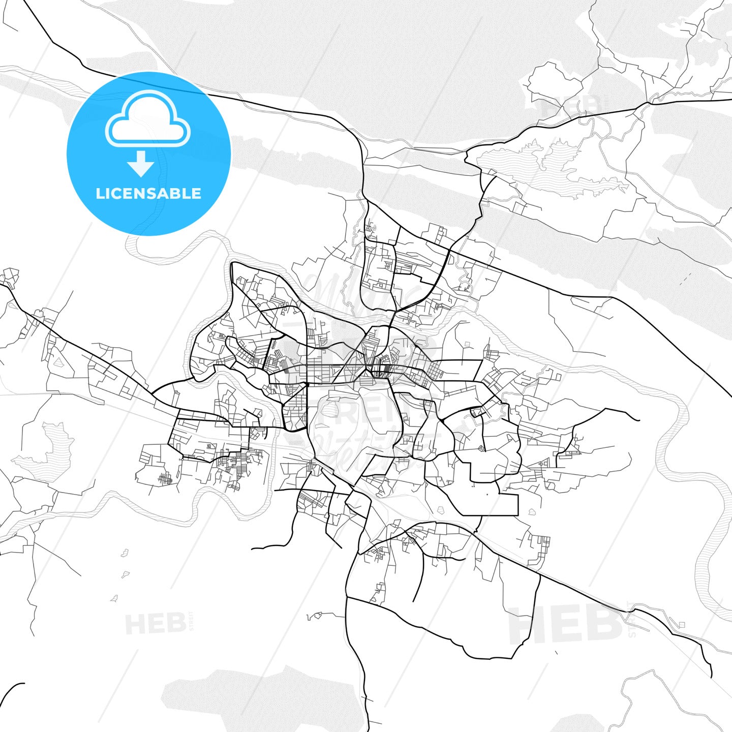 Vector PDF map of Jamshedpur, India