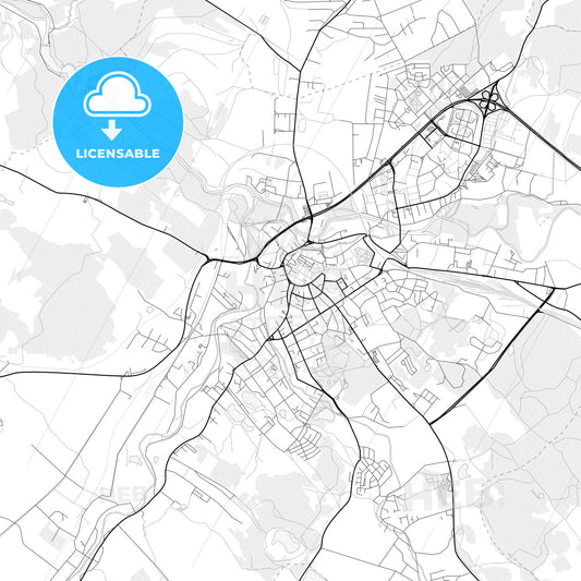 Vector PDF map of Jelenia Góra, Poland