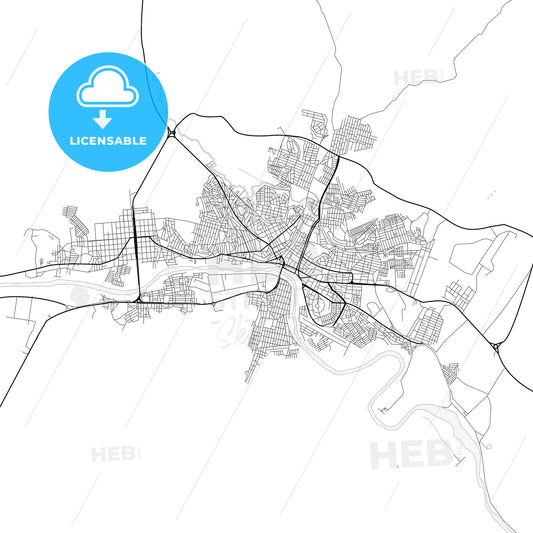 Vector PDF map of Jequie, Brazil