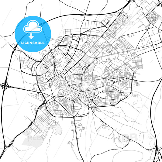 Vector PDF map of Jerez de la Frontera, Spain