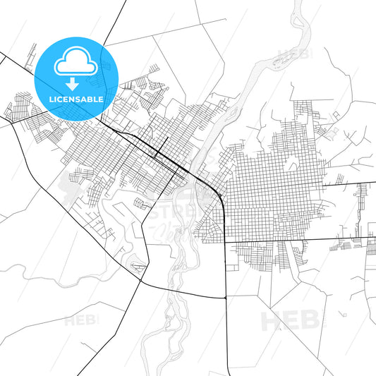 Vector PDF map of Ji Parana, Brazil