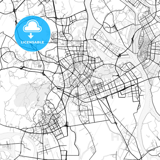 Vector PDF map of Jiangmen, China