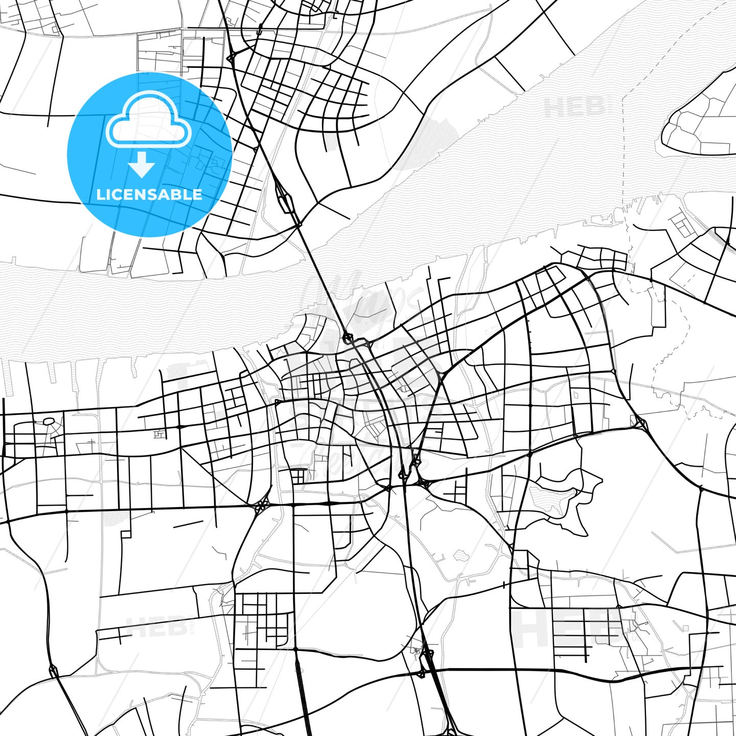 Vector PDF map of Jiangyin, China