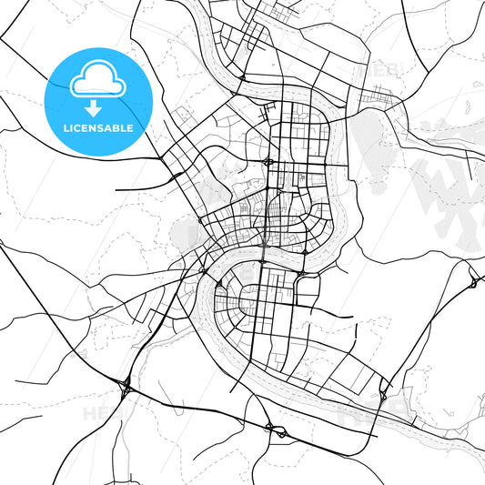 Vector PDF map of Jilin City, China